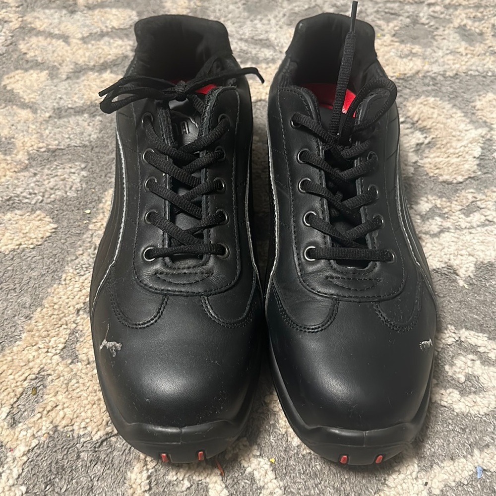 PUMA men’s steel toe working sneakers waterproof leather size 12 black